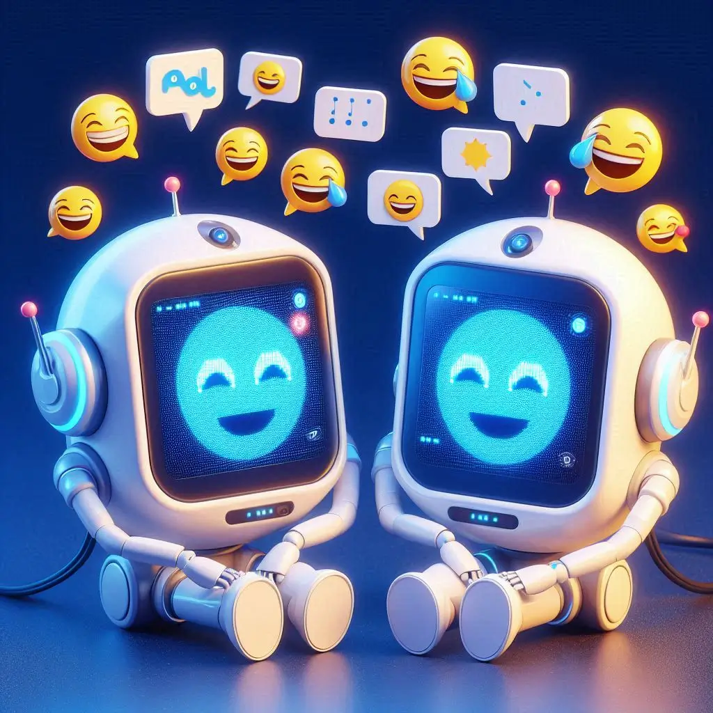 Artificial-intelligence-jokes-two-AI-bots-smiling