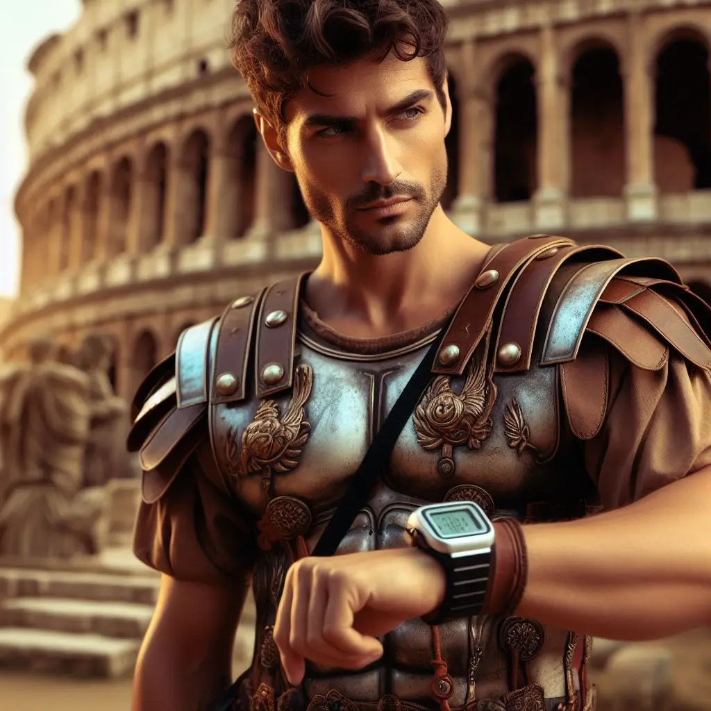 a-roman-handsome-soldier-seeing-at-his-tracker-thinking-when-was-the-first-fitness-tracker-introduced