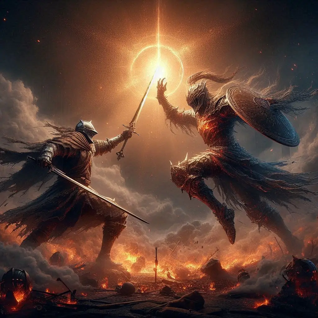 elden-ring-wallpaper-epic-battle-scene-radahn-vs-malenia-light-vs-darkness-8